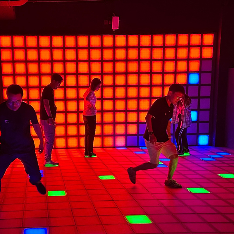 Cross-border jump grid jump grid game light secret room interactive LED floor tile light multi-person parent-child motion induction