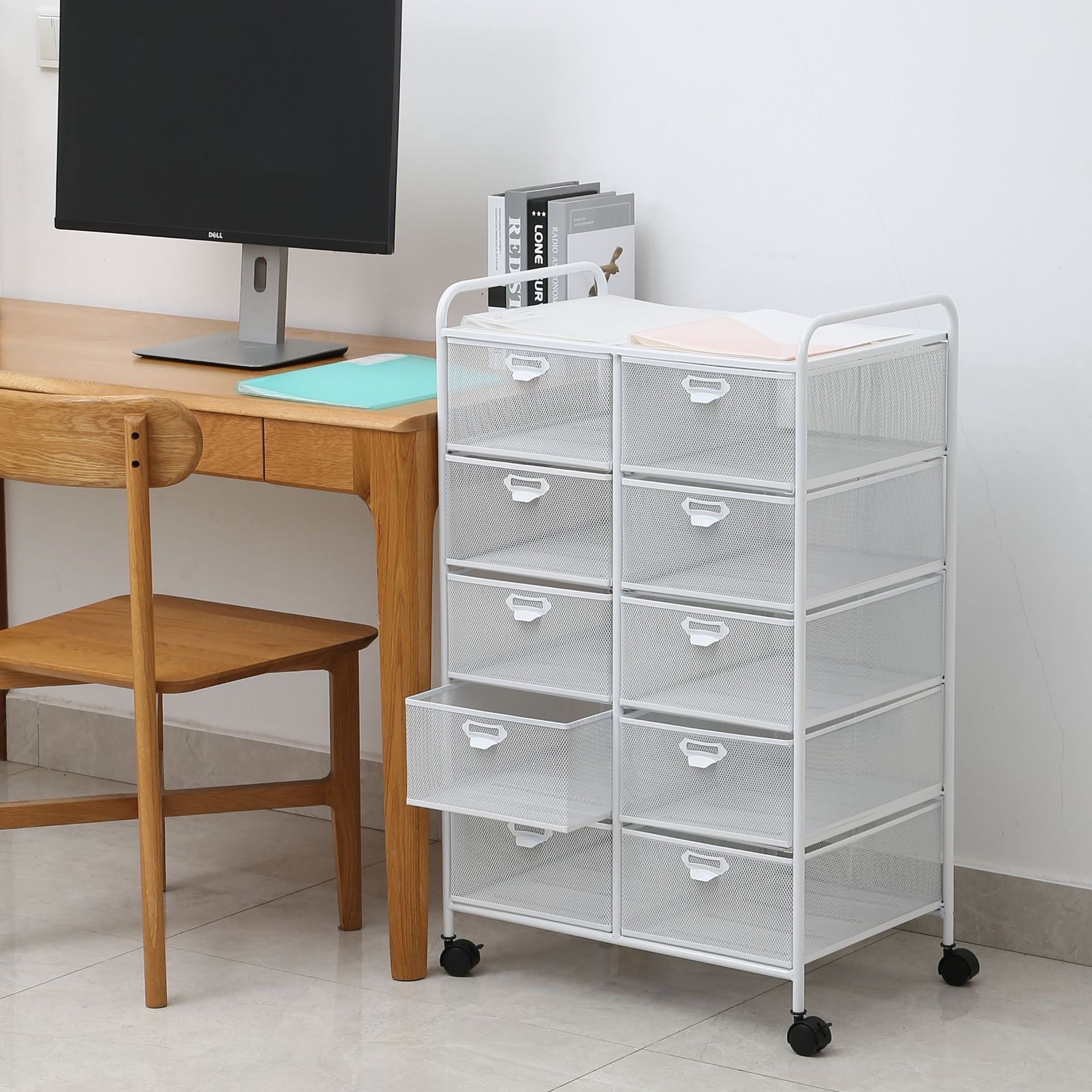 Factory Custom-Made Steel Storage Large-Capacity Multi-Functional Detachable A3 Trolley Storage Rack Metal A4