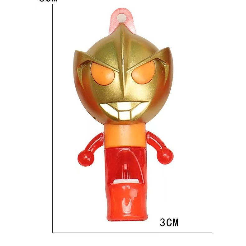 Ultra Warrior Luminous Whistle Children's Creative Flash Cartoon Cool Electronic Whistle Toy Necklace Pendant Wholesale