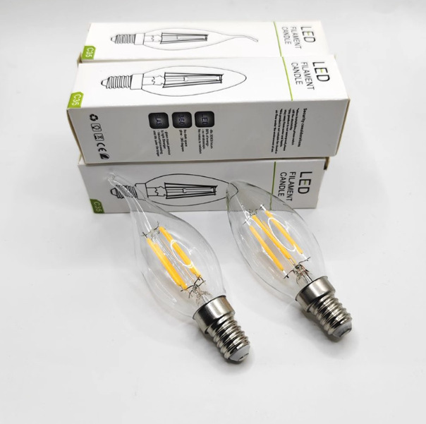 Led Candle Bulb E14 Small Screw Edison Tip Bubble Tail Warm Yellow Neutral White Light Energy-Saving Crystal Lamp Bulb