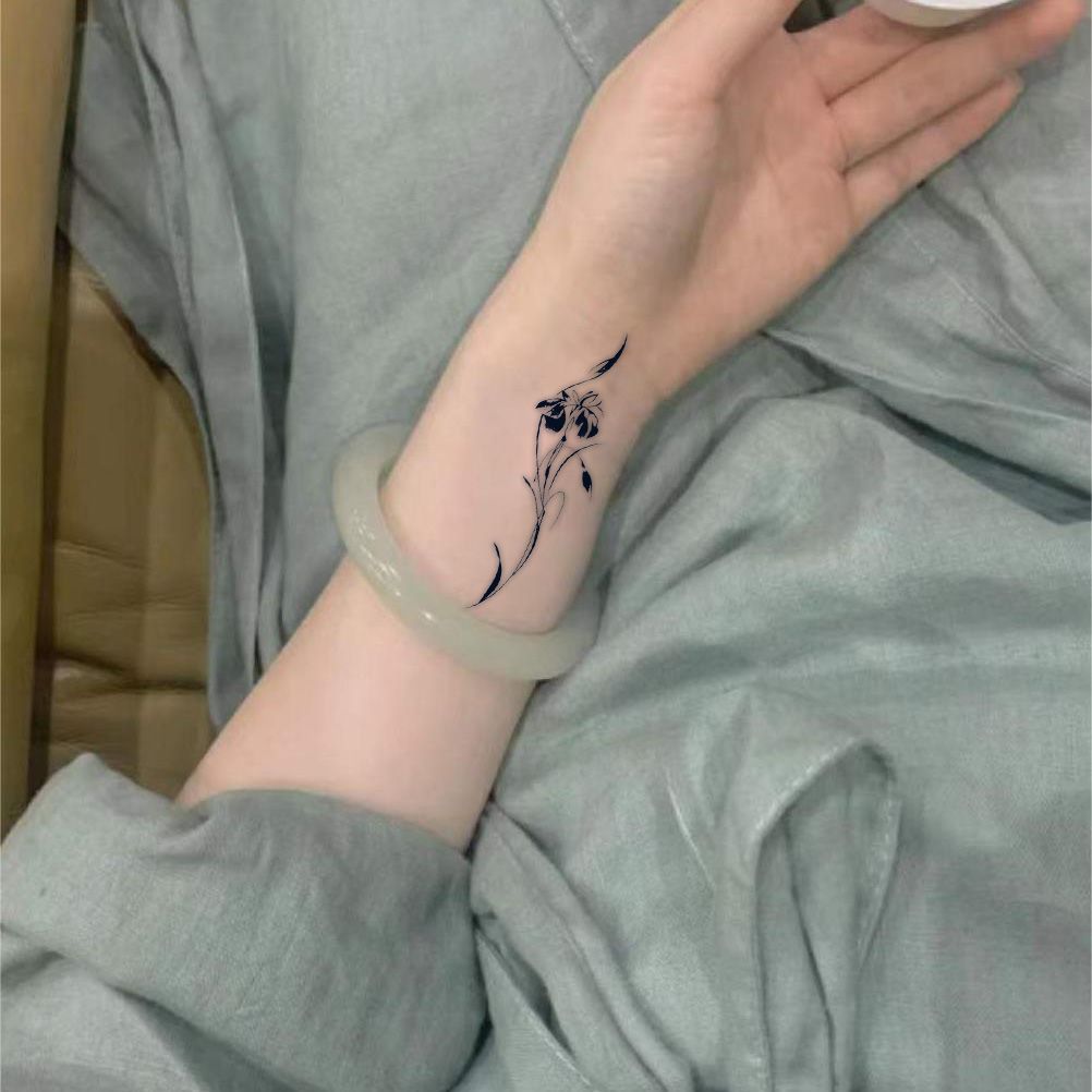 Elegant and Fresh Small Plain Flower Juice Tattoo Sticker High-End Herbal Semi-Permanent Wrist Waterproof Long-Lasting Ins Hot Style