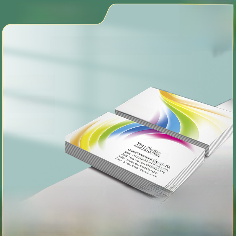 High-end coated paper business card design printing pvc bronzing double-sided color printing membership card piece Dutch white business card