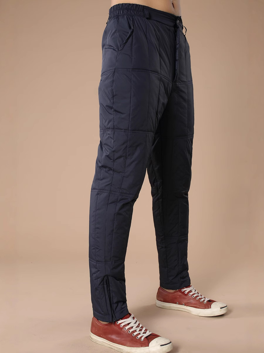 Winter new middle-aged and elderly down trousers men's inside and outside wear high waist padded warm windproof trousers factory direct sales