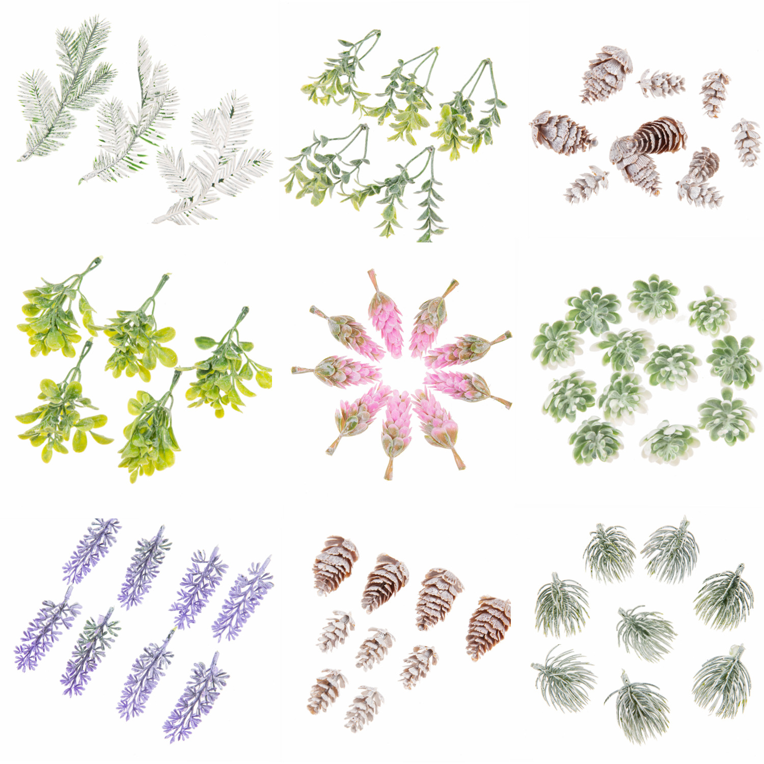 Экспорт горячие продажи рождественское украшение суккуленты зеленые растения шишки пластиковые цветы и листья папоротники реквизит для съемок