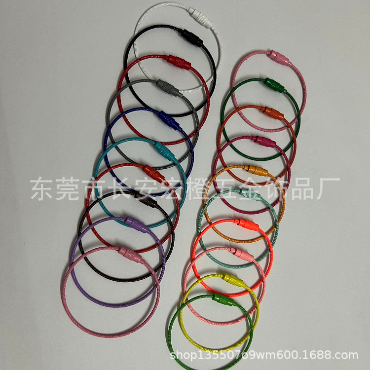 Цветная краска нержавеющая стальная проволока кольцо девочки сердце креативный брелок с кнопкой поворотный брелок