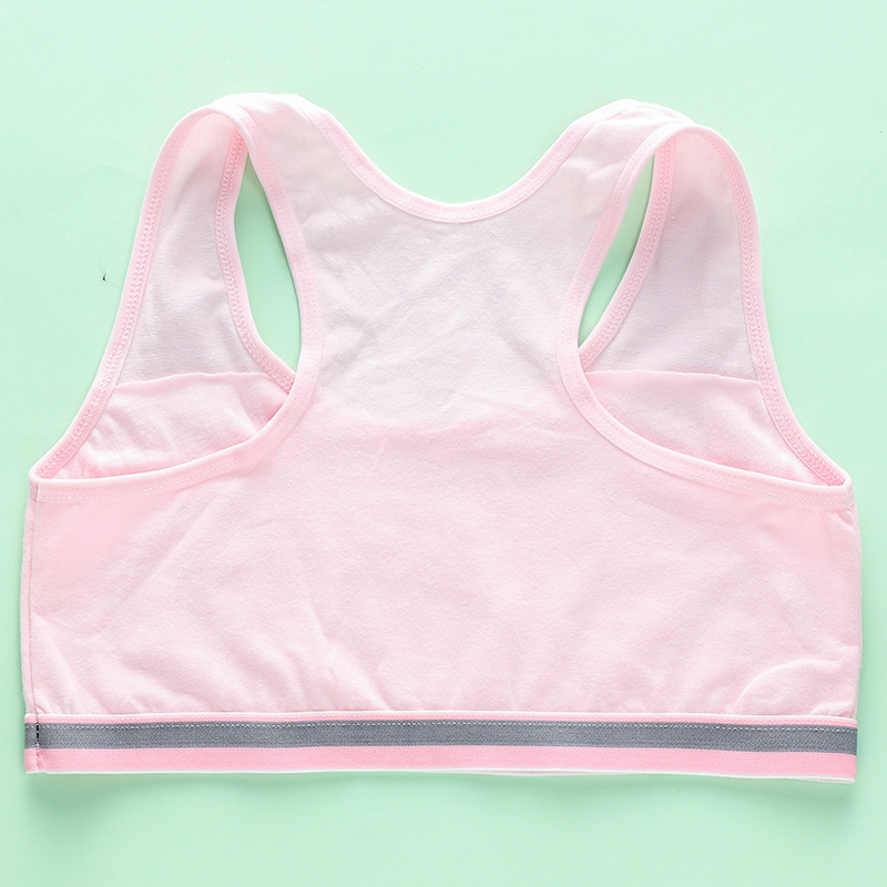Underwear Female Students Developmental Girls Sports Vest Junior High School Students Pure Cotton Anti-bump Bra 12-14-16 Years Old