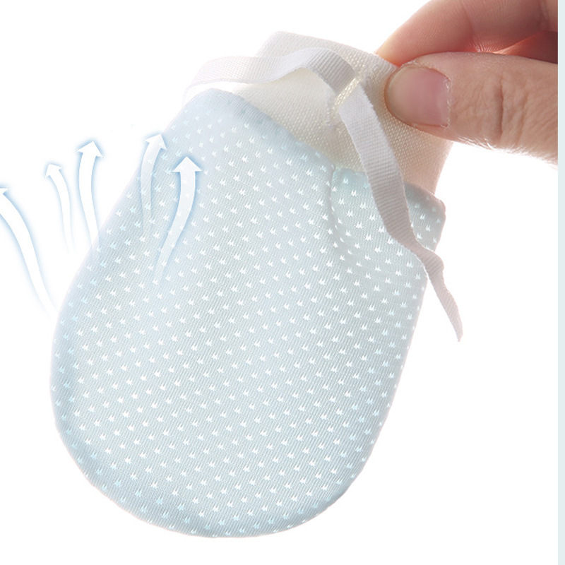 Foreign Trade Baby Anti-Scratch Mesh Gloves, Summer Thin Breathable Cool High-Elastic Drawstring Adjustable Baby Gloves