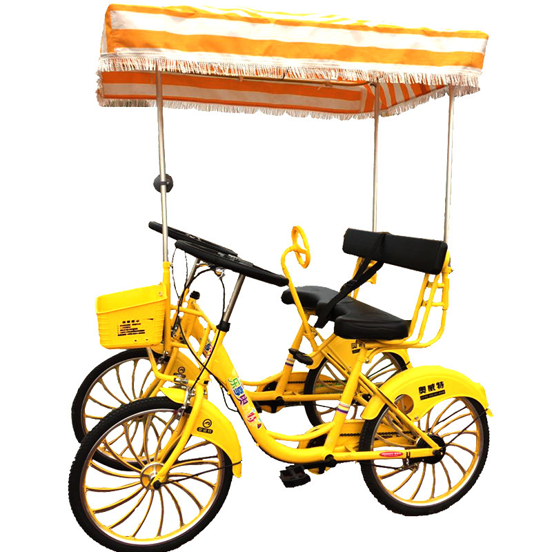 Children's Double Bicycle for Pick-Up and Drop-Off, Double Parent-Child, Three-Person Square, Children's Preschool Education, Sports Park, Adults, Others