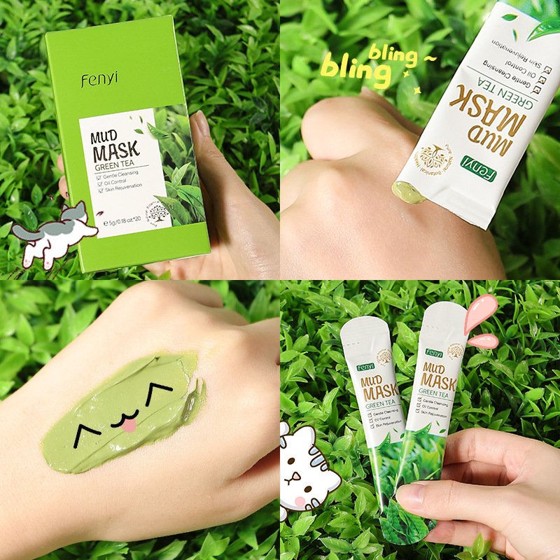 Cross-Border Fenyi Fanta Green Tea Mud Mask 5g 1 Piece Hydrating and Moisturizing Skin Care Products Export Facial Mask