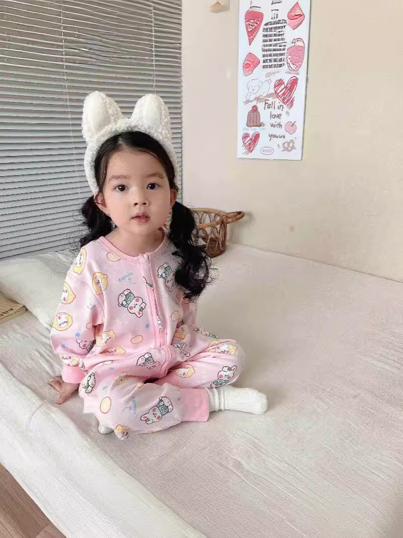 24 Four Seasons baby children seamless long sleeve sleeping bag jumpsuit anti-kick quilt air conditioning clothes romper