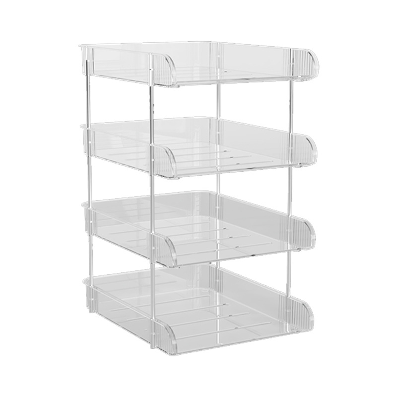 Multifunctional Heightened Desktop Storage Rack Transparent Stackable Storage Box Washstand Skin Care Product Transparent Storage Rack