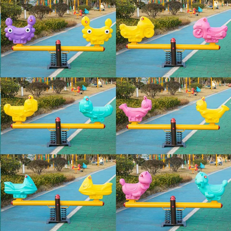 Outdoor park amusement facilities double seesaw rocking square kindergarten community Children Outdoor Rocking Horse