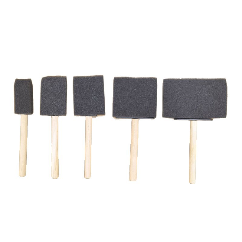 Supply 1-4 inch wooden handle black sponge brush 4 wooden handle black sponge brush children's DIY graffiti painting sponge brush
