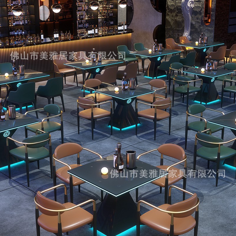 Ktv Bar Tables and Chairs, Lounge Bar Furniture, Sofas, Music Restaurant Tables and Chairs, Nightclub Glowing Coffee Table and Chair Set