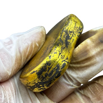 Antique Solid 0.25kg Gold-Plated Gold Bar Antique Old Handicraft Gold Bar Jewelry Home Furnishings