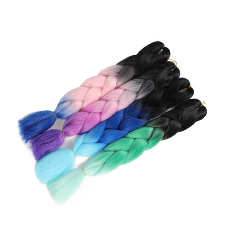 African Big Braids Gradient Color High Temperature Wire Wig Jumbo Braid Hair Chemical Fiber Dirty Braids Color Change