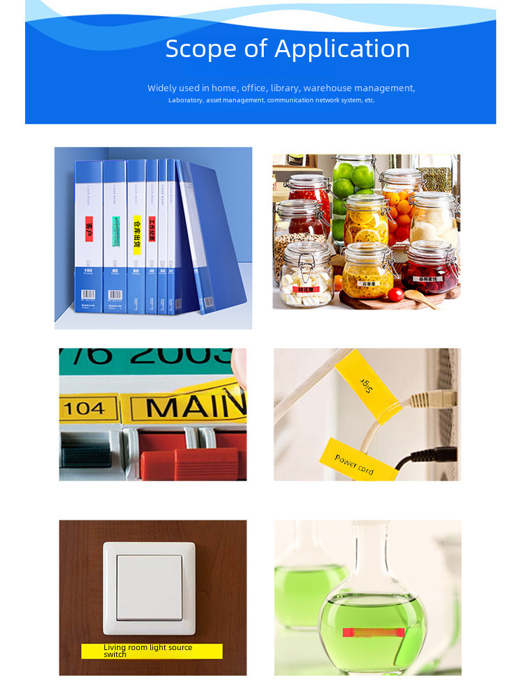 Ebeth is suitable for DYMO/Delta DM1 ribbon 9mm waterproof and scratch-resistant multi-specification 40910 and other series of label tapes