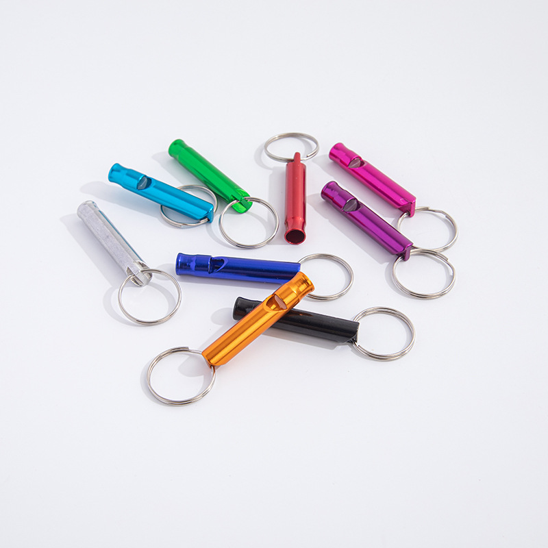 Aluminum alloy color small whistle fire field survival whistle small key chain advertising creative small gifts