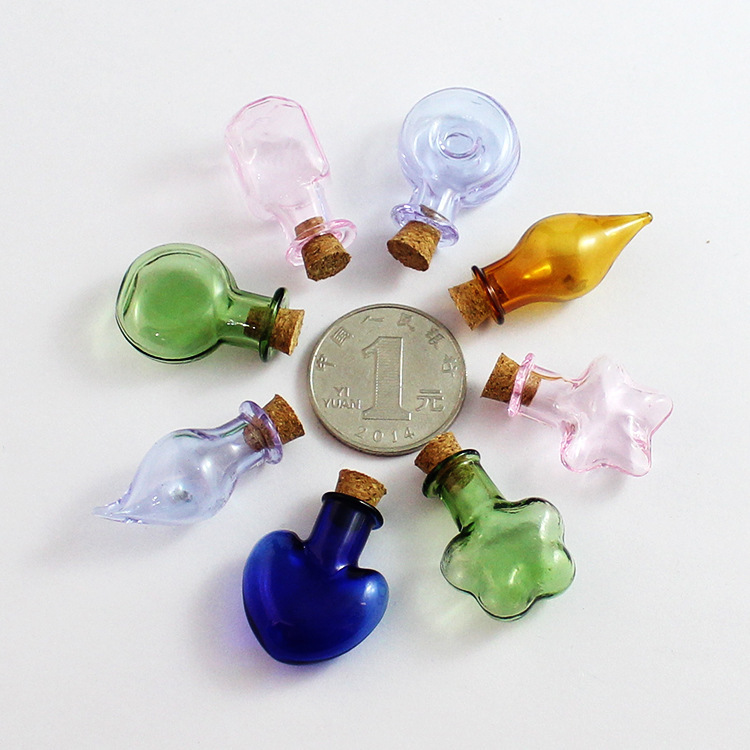 DIY styling glass bottle mini drift bottle wishing bottle perfume bottle mobile phone pendant wishing bottle lucky bottle DIY