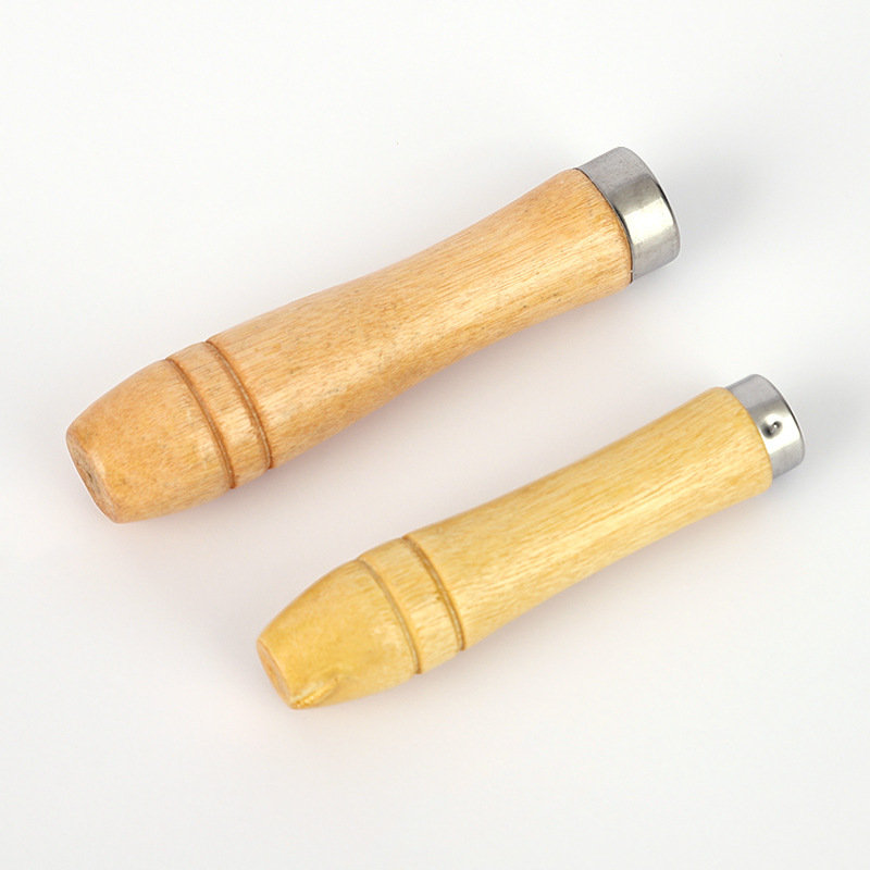 Wooden file special handle easy to install non-Burr steel file round hole wooden handle small wooden handle