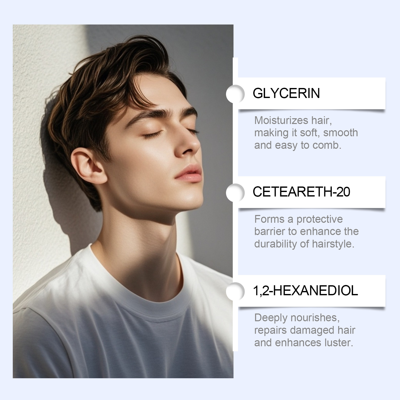 East Moon Men's Matte Styling Hair Mud Men's Hair Styling Refreshing Non-Sticky Easy to Care Smooth