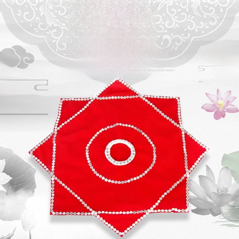 Plum blossom hemp yarn thickened hemp yarn material yangko dance handkerchief adult two-person hand towel flower handkerchief octagonal towel