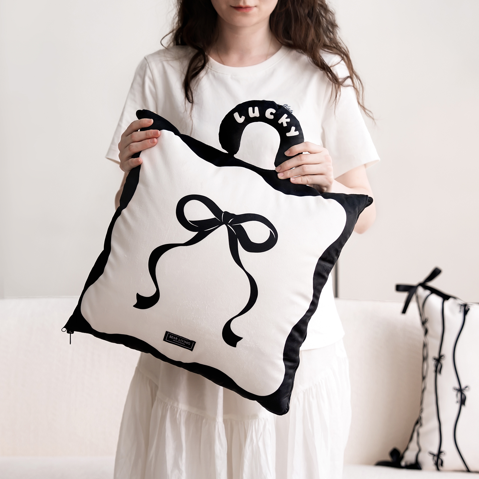 Многофункциональная подушка для рук в форме лука, универсальный чехол для автомобиля и дивана, 2 в 1 для офиса