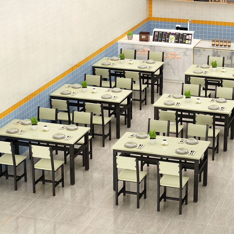 Dining Table and Chair Combination Fast Food Restaurant Noodle Shop Snack Breakfast Restaurant Table Catering Commercial Household Rectangular Economical