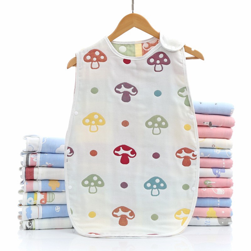 Sleeping Bag Pure Cotton Six-Layer Gauze Kidsren's Baby Anti-Kick Vest Style Spring, Autumn and Summer Thin Air-Conditioned Room to Prevent Colds