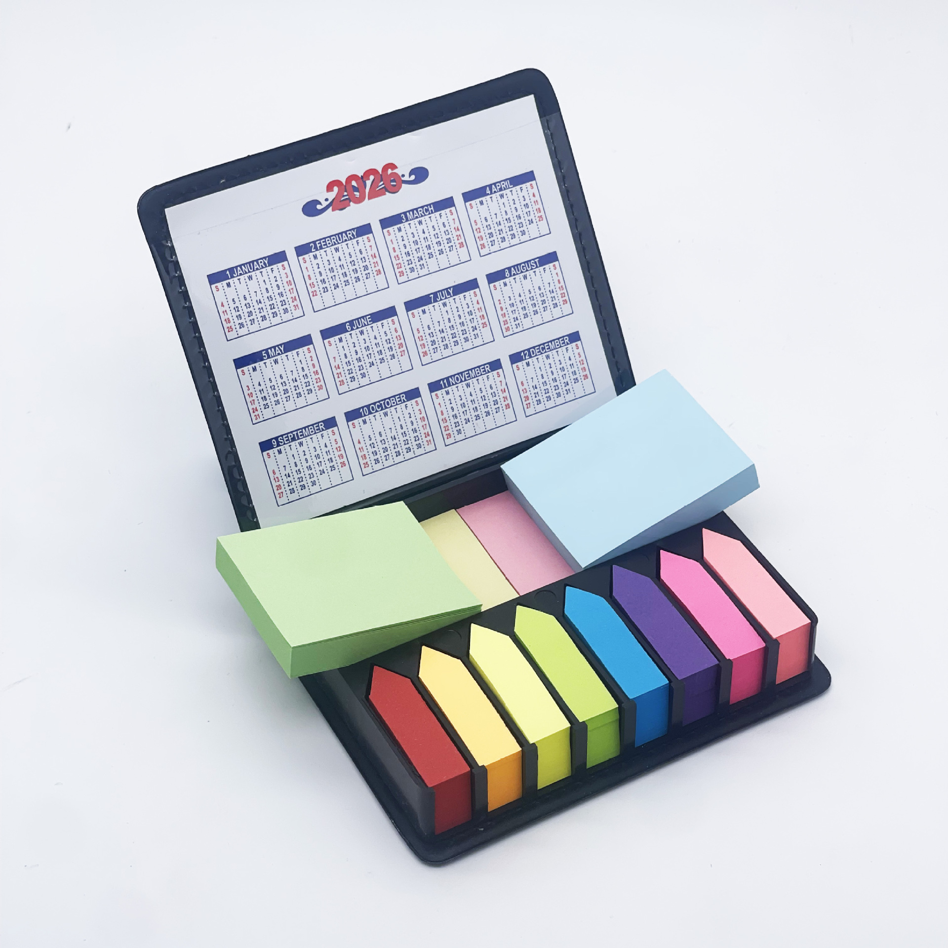 Кросс-бордовые поставки новой коробки для заметок из ПУ, офисный набор стикеров, подарок, печатный логотип, календарь заметок
