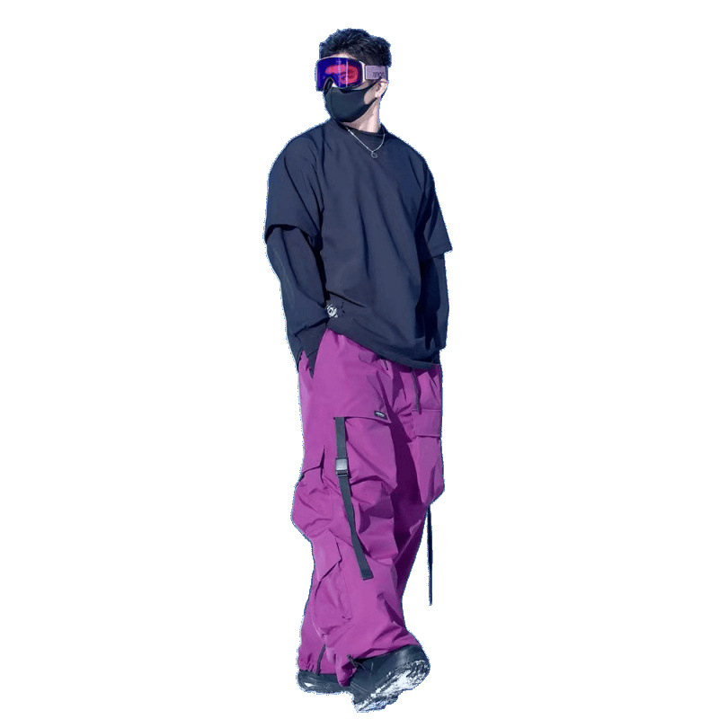 New American-Style Ski Skirt Suit for Men and Women, Professional Snowboard Waterproof and Warm Thickened Ski Pants for Women, Snow Suit