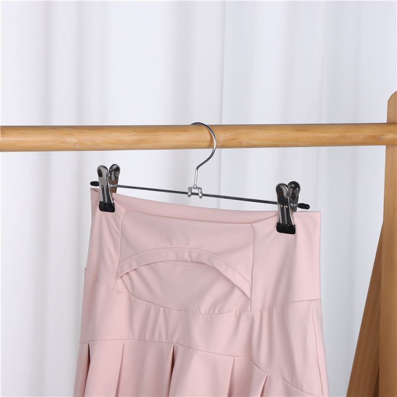 Metal Dipped Pant Rack Anti-slip Paste Edge Pant Clip Stainless Steel Shelf Pant Hanger Seamless Iron Retractable Pant Clip
