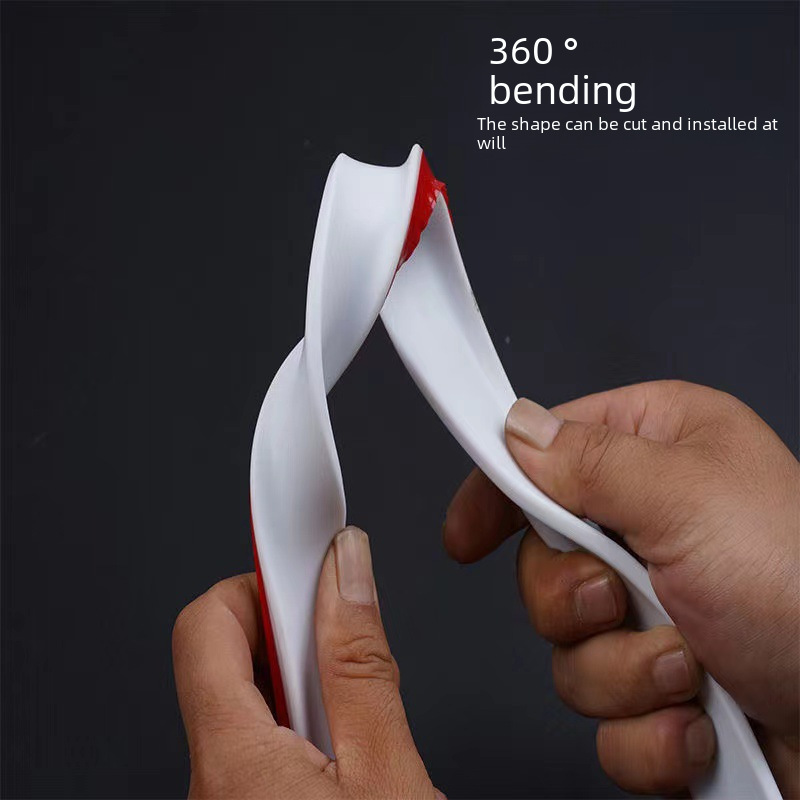 Tpe Solid Self-Adhesive T-Shaped Bendable Water Barrier Strip for Bathroom, Toilet, Shower Room, Water-Blocking Floor Strip