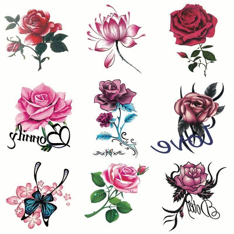 Manufacturers Wholesale Waterproof Tattoo Stickers Sexy Simulated Flowers Butterfly Ankle Clavicle Rose Tattoo Stickers for Men and Women