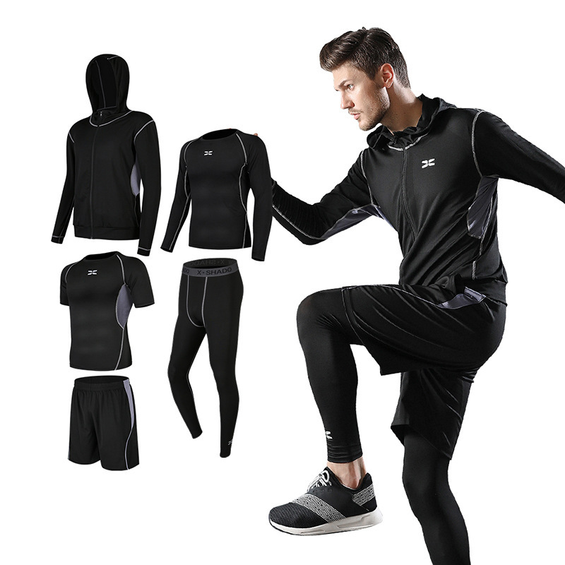Running Sports Suit Men's Casual Men's Fitness Yoga Clothing Shorts Bodysuit Short-Sleeved Training Sportswear