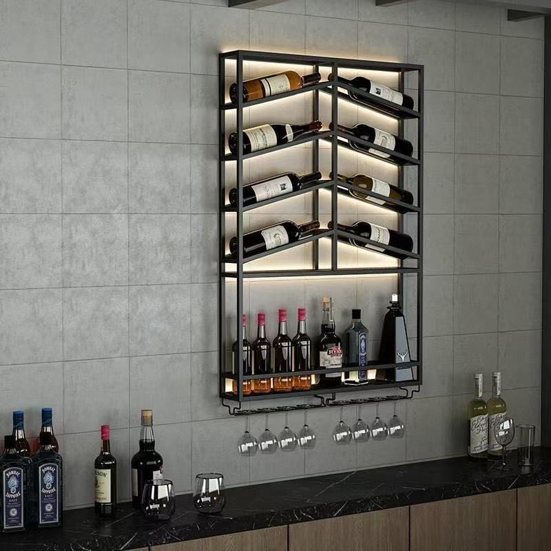 Creative Wine Rack Ornaments, Commercial Home Wine Cabinet, Tilted Wine Display Rack, Modern Decorative Accessible Luxury Wine Bottle Rack