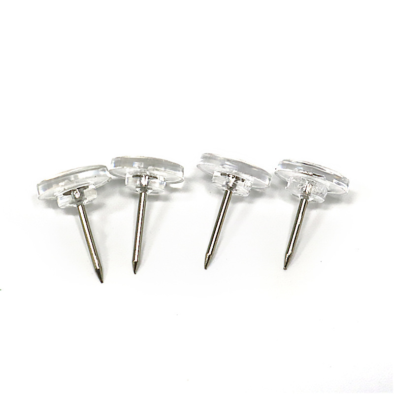 Amazon cross-border thumbtack push pin glue glue cork board nail transparent flat round nail