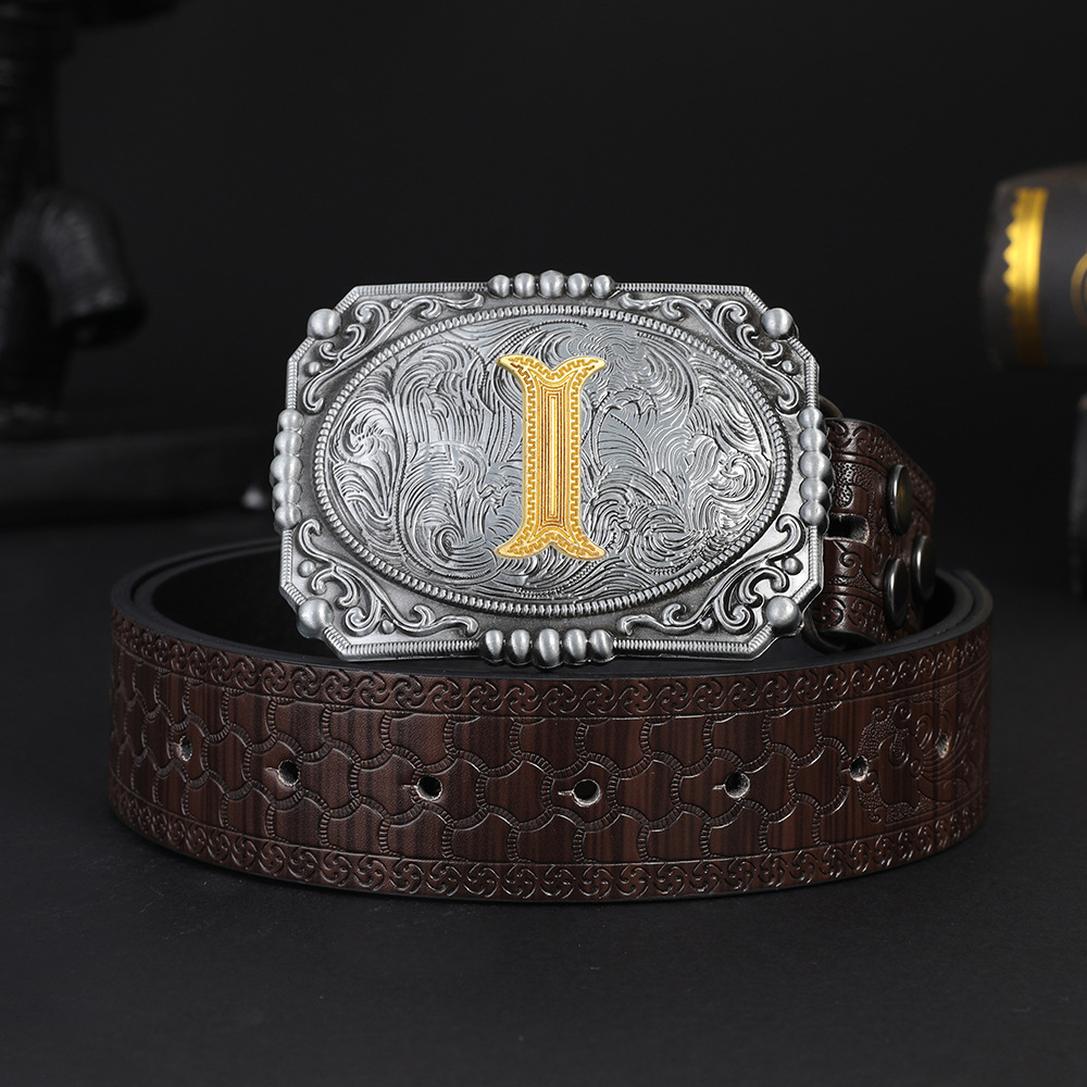 [Yinsu] Cross-border TUME Amazon Initial Western Denim Belt Buckle Men's Novelty Belt Buckle