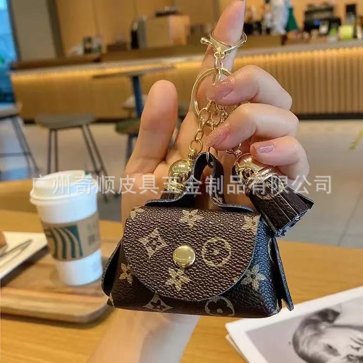 New Mini Cute Leather Presbyopic Lipstick Bag Coin Purse Storage Bag Headphone Bag Key Card Pendant Bag for Women
