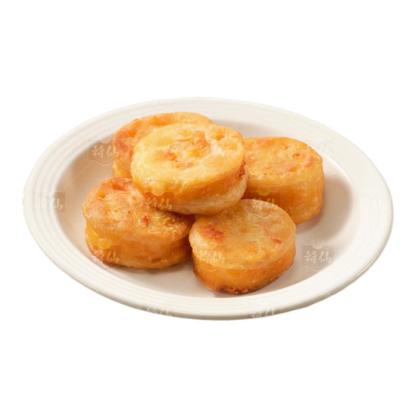 Lotus Root Pastry with Salted Egg Yolk and Cheese 240g, Fried Snack with Crispy Lotus Root, Frozen Semi-Finished Product
