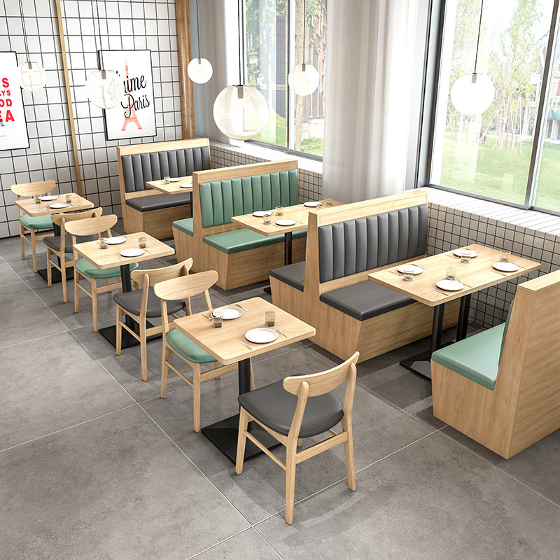 Простой кафе-ресторан, стеновой диван, молочный чай, десерт, гамбургер, закуска, ресторан быстрого питания, стол и стулья комбинация