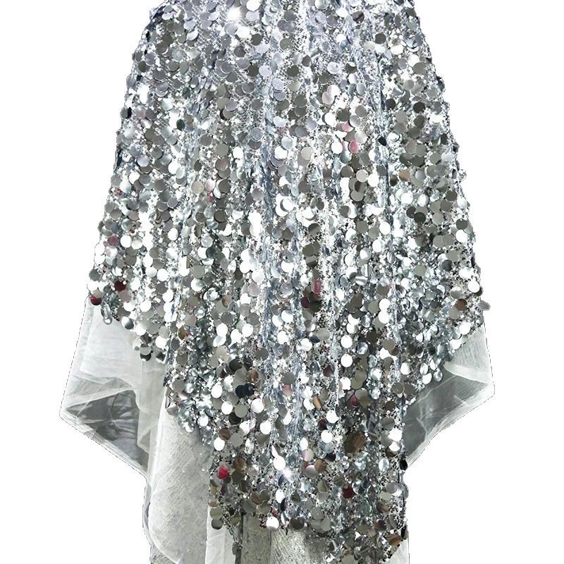 5 18mm large sequins embroidered fabric bag stage costumes dress wedding styling background decorative fabric