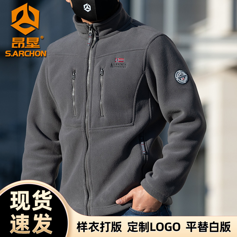 Куртка Angken Winter Outdoor Tactical Nuowei Fleece для мужчин, утолщенная и с флисовой подкладкой, куртка с воротником для альпинизма и походов