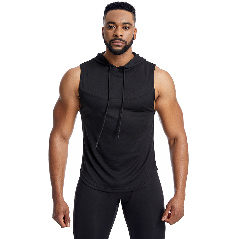 Silgut Cross-Border Hooded Basketball Vest for Men, Summer High-Elastic Breathable Fitness Top, Training Sports Quick-Drying Vest