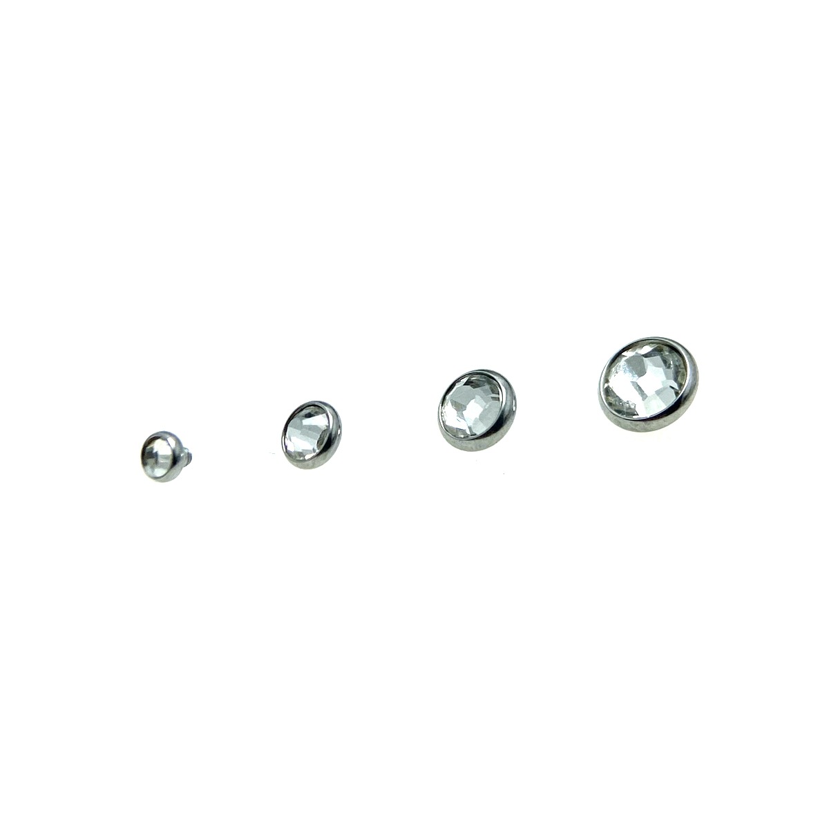 Stainless Steel Buried Nail Head Flats Bottom Diamond Jewelry 1.2mm Threaded Skin Planting Piercing Jewelry Accessories 3-6mm Spot Wholesale