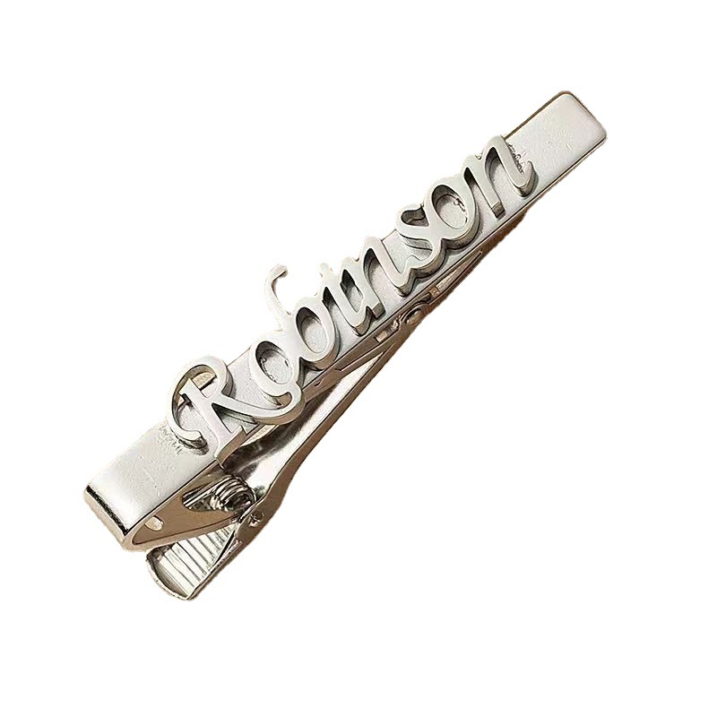 Customized Logo Laser Marking Tie Clip Brooch Cufflinks Copper Gold Silver DIY Gift Factory Direct Sale