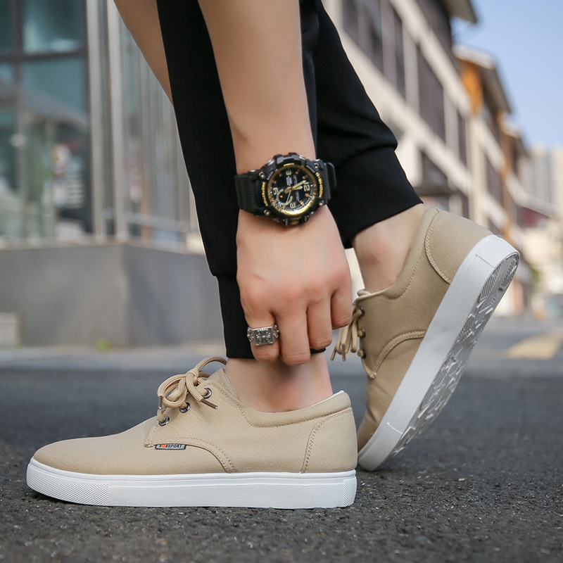 Wholesale Men's Shoes Summer Canvas Shoes Breathable All-match Men's Casual Cloth Shoes Korean Fashionable All-match High-top Board Shoes for Men