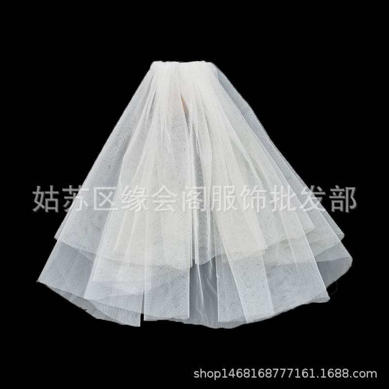 Veil female white bridal main wedding dress proposal certificate registration photo props French jewelry hair accessories light little girl