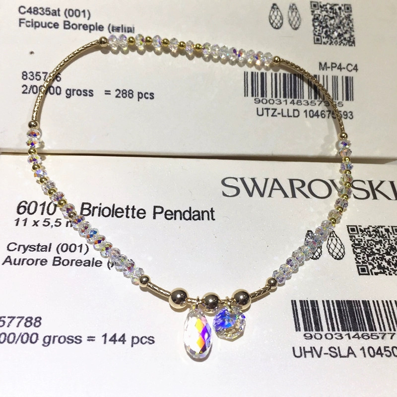 Yiwu Small Commodity Popular Jewelry Austrian Crystal Wholesale 14K Gold Curved Tube Gold Beads with Anklet Starfish Style