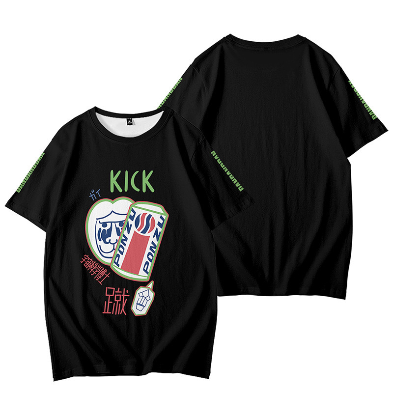 2025 new cross-border animation supernatural armed bold party surrounding 3D digital printing men's and women's short sleeve T-shirt